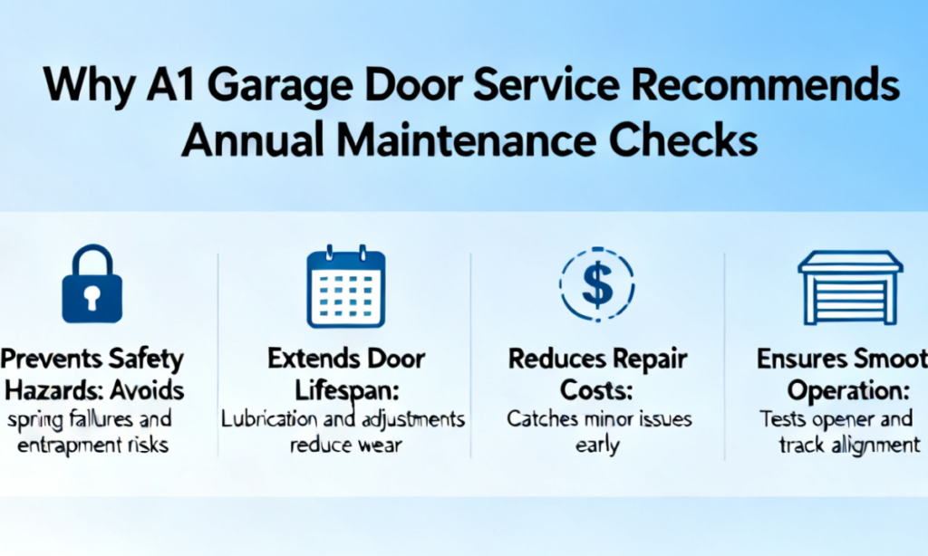 Why A1 Garage Door Service Recommends Annual Maintenance Checks